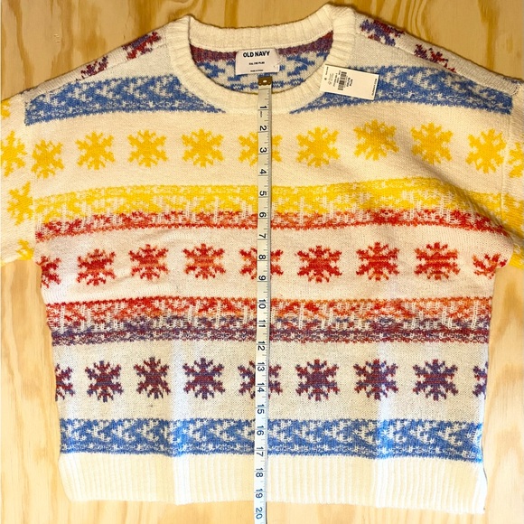 ON Fair Isle Snowflake Sweater rainbow spacedye GIRLS 2X (18) plus NWT - Picture 6 of 8
